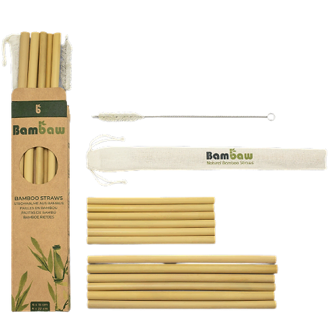 Mix 12 Pailles Bambou 22cm & 14cm